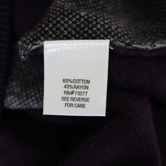 Croft & Barrow Argyle Button Up Cardigan - Dark Purple & Grey - Size S - Picture 15 of 15